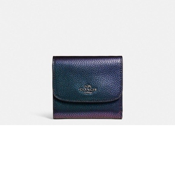 Coach Handbags - 1 LEFT! COACH Hologram Iridescent Trifold Wallet